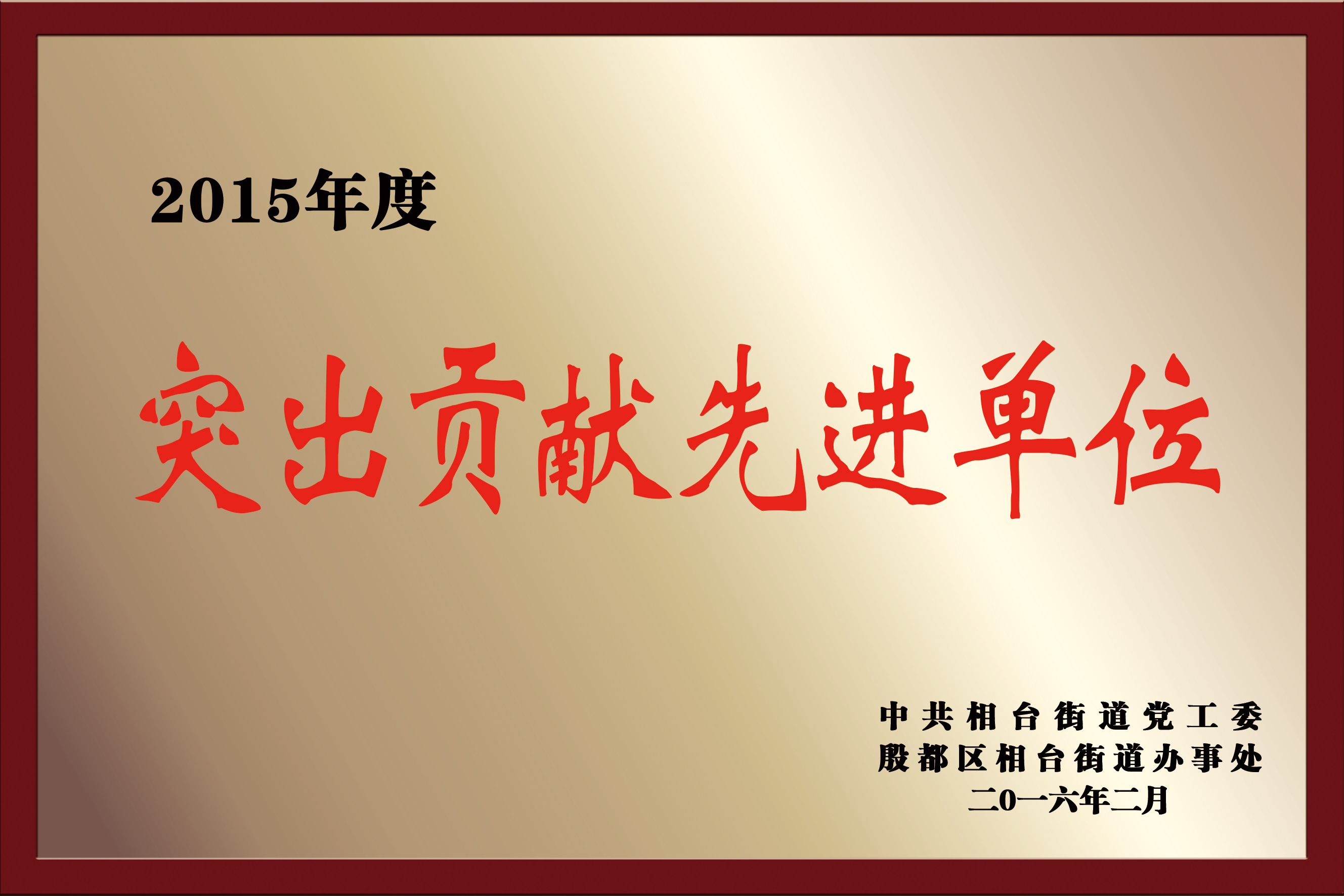 2015年度突出貢獻先進單位